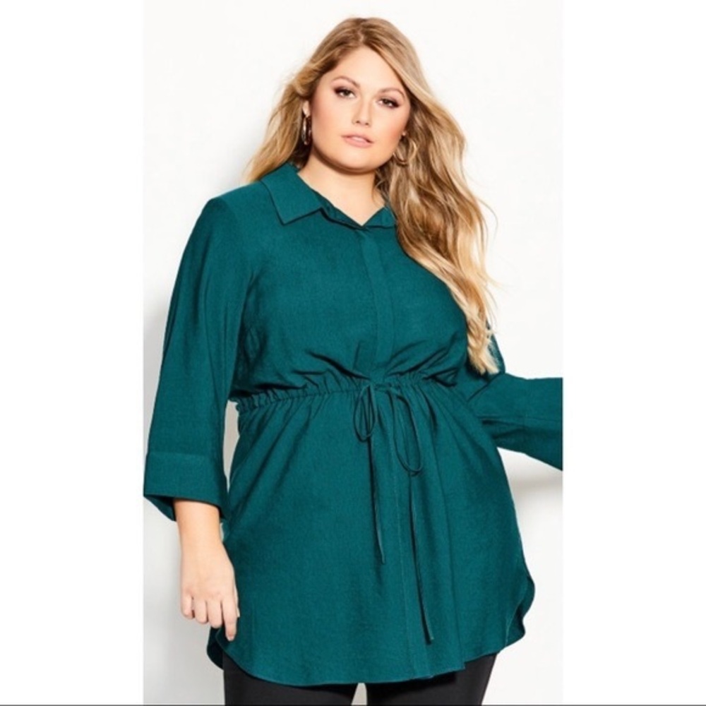 City Chic Size 22 Sophisticated Shirt in Alpine